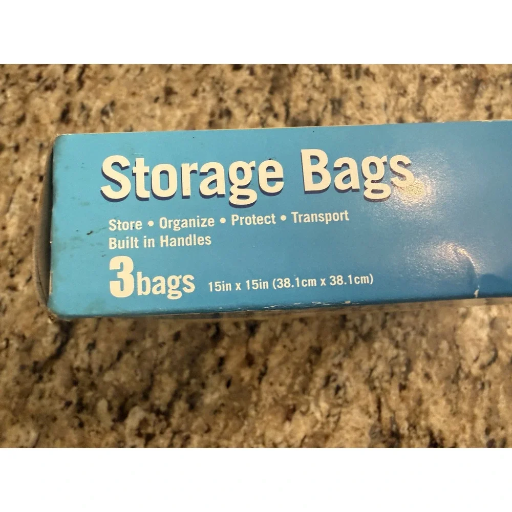 3 LARGE STOR HEAVY DUTY 2.5 Gallon Plastic STORAGE Clear Bags Handle Bag 15